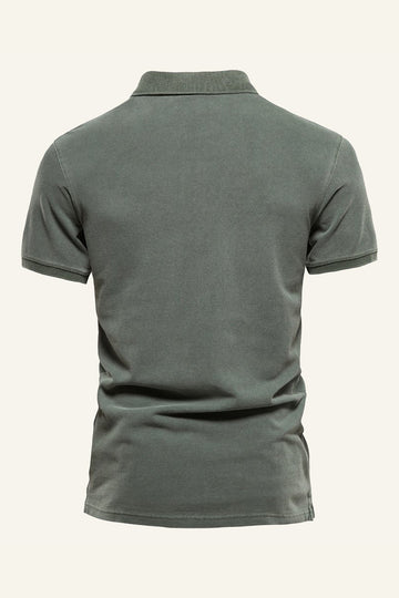 Classic Grey Green Regular Fit Col Manches Courtes Polo Homme